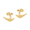 18K Gold Plated Stainless Steel Jewelry Adjustable Steel Ball Irregular Ear Stud Zircon Pointed Cone Earrings E5209