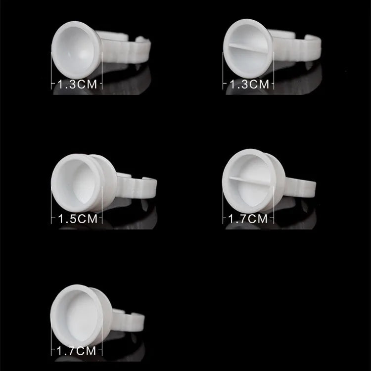 Disposable Tattoo Pigment Holder Eyelash Extensions Glue Ring Cup Tattoo Ink Ring Holders Tattoo Plastic Pigment Rings