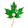 DRAF095 Fashion Enamel Maple Leaf Brooches Women Leaves Brooch