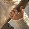 Elegant Freshwater Pearl 925 Sterling Silver Friendship Rings Adjustable Sisters Ring