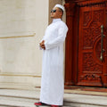 Middle East New Design Long Sleeves Stand Collar Long Sleeve Pure Color Stand Collar Muslim Robe Men/Arab Men Thobe
