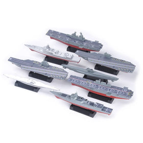 Plastic Warship Models Military Aircraft Carriers Hobby Model Toys Kids Educational Construction Kits Mini Army Ships 8PCS/SET