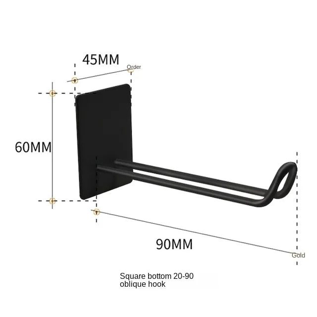 CUSTOM Removable Square Metal Hooks 4 Packs Stainless Steel Kitchen Bathroom Rust-Proof Adhesive Hooks