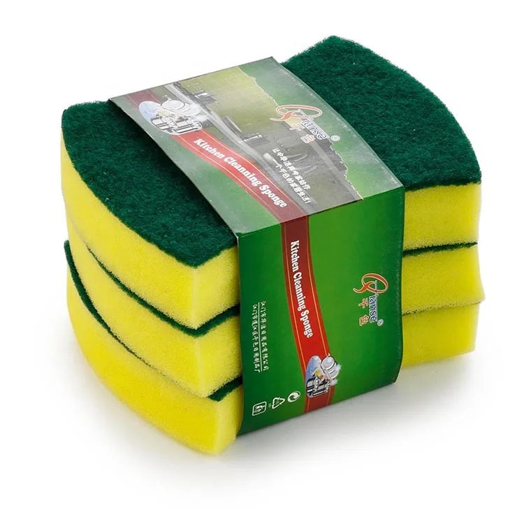Double-Sided Eco-friendly High Absorption Kitchen Dishwashing Scrub Pad Sponge Cleaning Cloth with 500%-750% Water Absorption