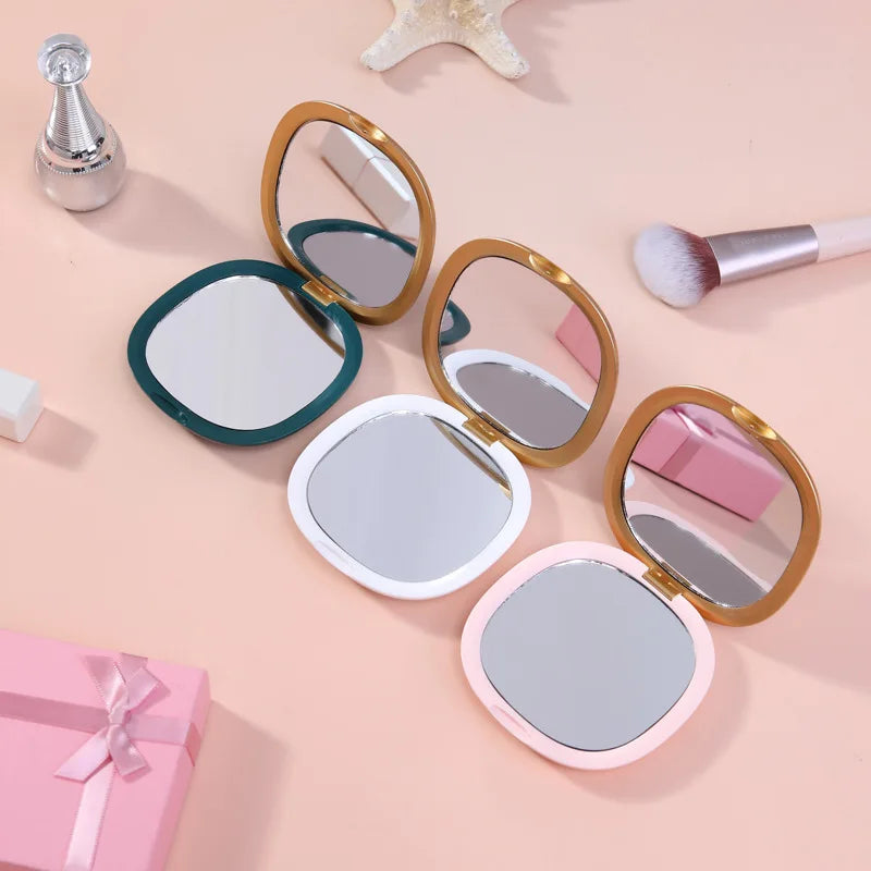 Travel Beauty Cosmetic Tool Portable Makeup Mirror Magnify Foldable Double Pocket Small Makeup Handheld Beauty Mirrors