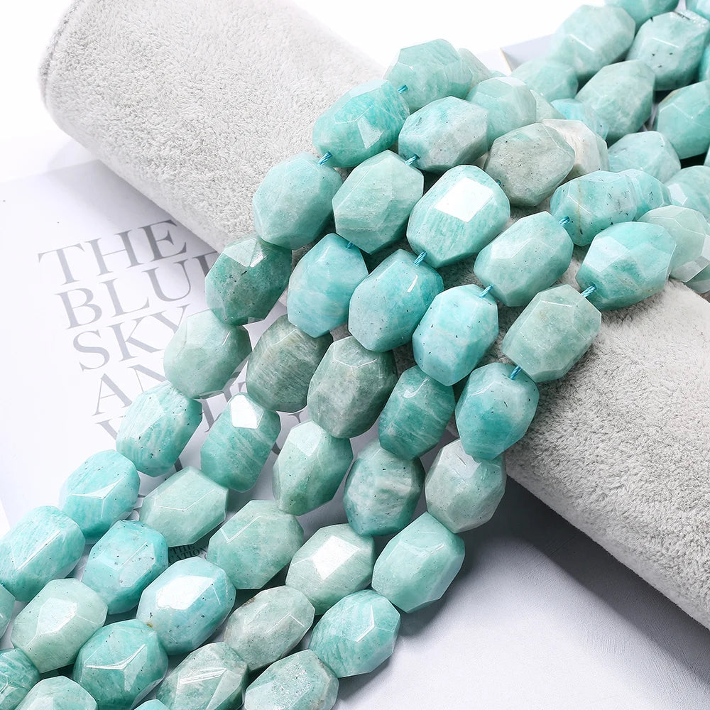 15*20 mm Faceted Loose Gemstone Beads / Amazonite Faceted Roundel  Loose Natural Stone Beads Jewelry