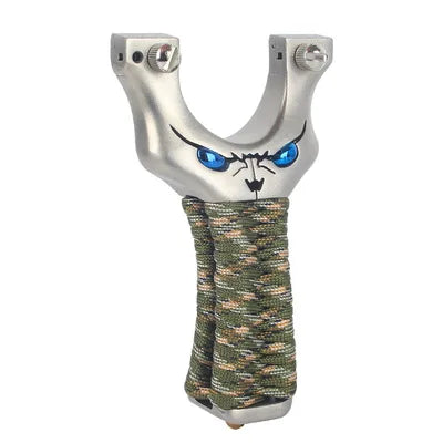 Durable Stainless Steel Little Monster Free Flat Rubber Band Metal Slingshot Outdoor Shooting Toy