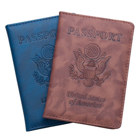 American Lychee Pattern Passport Case Pu Embossed Passport Cover Ticket Card Holder