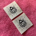 Custom Organic Cotton Printing Patch for LaundrySide Fold Beige White Washing Care Cotton Label