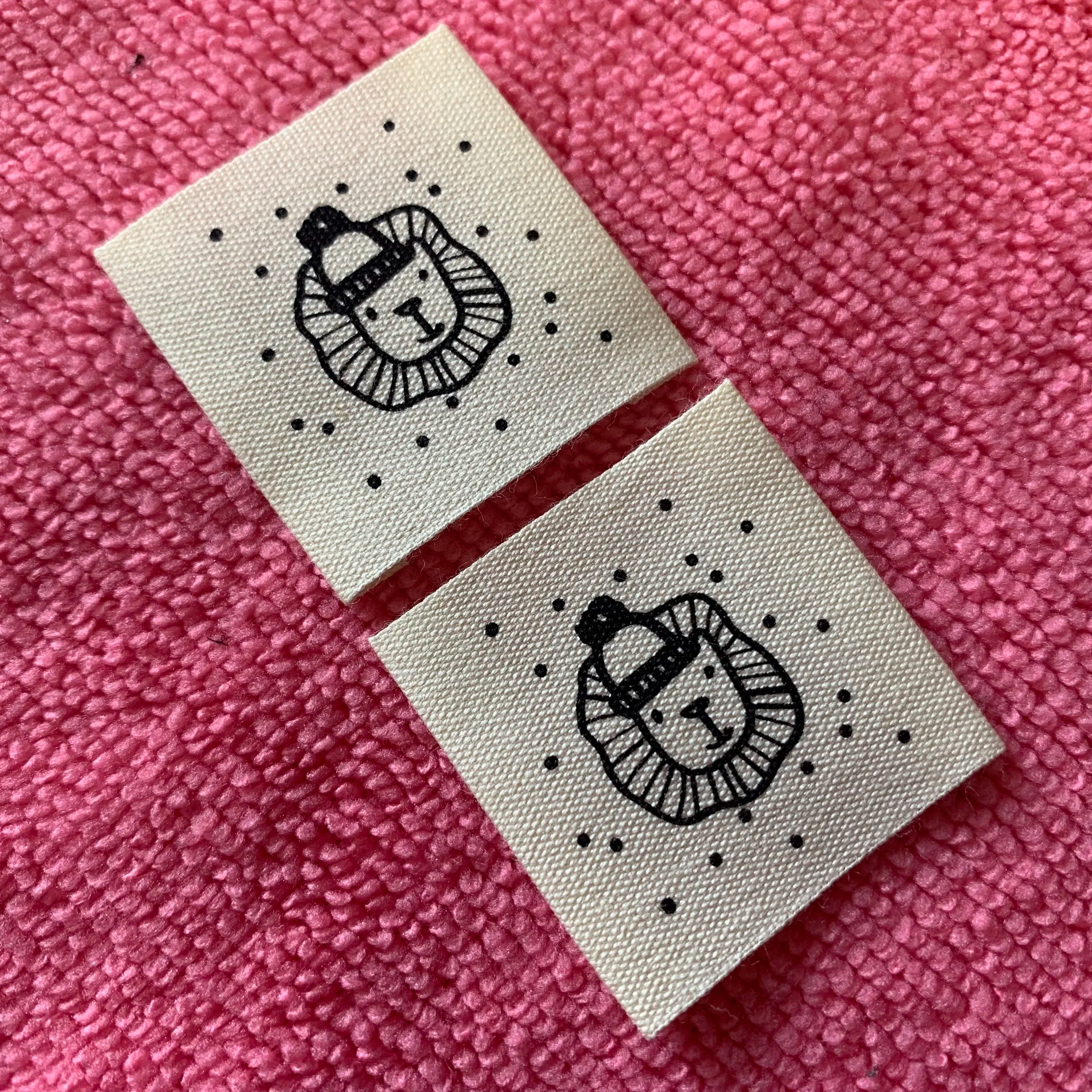 Custom Organic Cotton Printing Patch for LaundrySide Fold Beige White Washing Care Cotton Label
