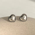 Fashion 925 Sterling Silver Retro Stud Earrings Twist Love Heart Earrings Designer Heart Shape Earrings Women