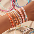 Go2boho Bohemian 8-Circle Wax Line Mixed Match Hand Rope Summer Dopamine Beach Holiday Bracelet Fashion Wrap Bracelets Charms