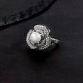 A3616 Abiding Latest Jewelry Hot Selling 7mm White Fresh Water Pearl 925 Sterling Silver Finger Rings Design Engagement Ring