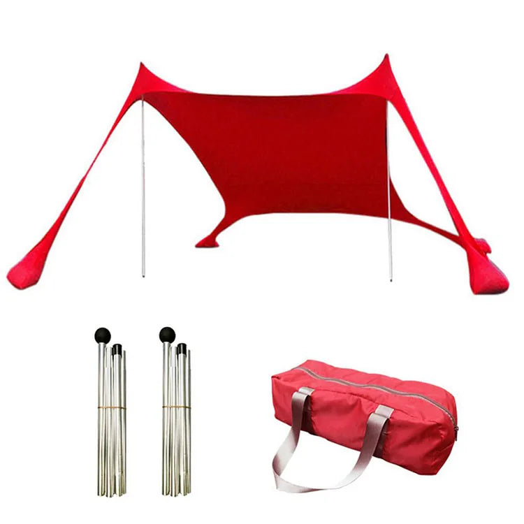 Large Family Canopy for Outdoor Fishing Camping Beach Sunshade Awning Set Portable Sun Shade Tent With Sandbag