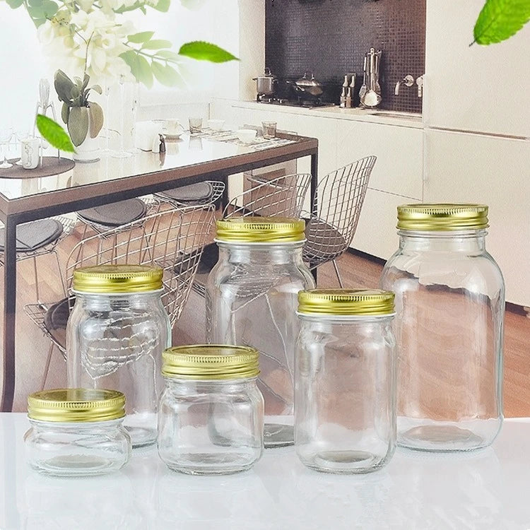 16oz 12oz Clear Glass Mason Jars with Metal Lid for Candle Making Christmas Home Decoration Durable & Recyclable