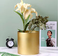 Modern Luxury Nordic Vintage Decoration Round Shape Big Gold Vases for Wedding Centerpieces Ceramic Tabletop Flower Vase