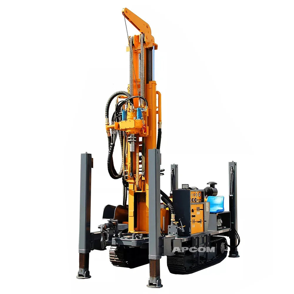 Water Well Drill Rigs 300m 400m China Small Bore Hole Pneumatic Drill DTH  Hammer Kit Bit Pipe Water Well Drilling Rig Machinery
