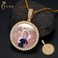 TUHE Trend Gold Plated Brass 5A CZ Diamond Custom Picture Necklace Pendants for Men Fashion Hip Hop Jewelry