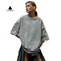 Green Dimple Custom T Shirt Manufacture Heavyweight Cotton Vintage Streetwear Women Acid Wash Oversize T Shirt