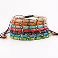New Fashion Design Gemstone Beads Bracelet Colorful Imperial Jasper Stone Hematite Macrame Friendship Bracelet for Women