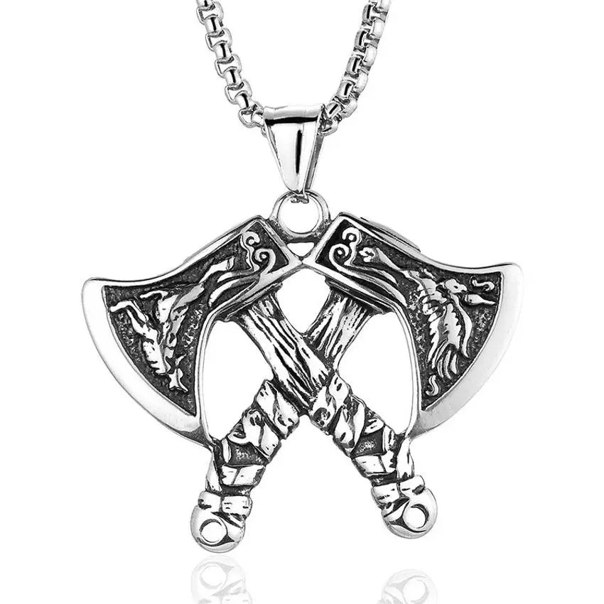 Wholesale customization Stainless Steel Jewelry No Fade Nordic Viking Battle Ax  Hip Hop Punk Accessories Party Gift Jewelry