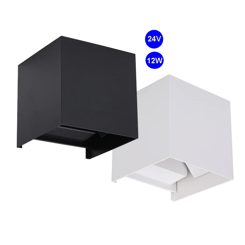 Benory 24V 12W IP65 Garden Wall Lamp for CASAMBI KNX DALI ABB Loxone Tree PWM DMX Tuya Zigbee RGBW 2700K Cube up Down Wall Light