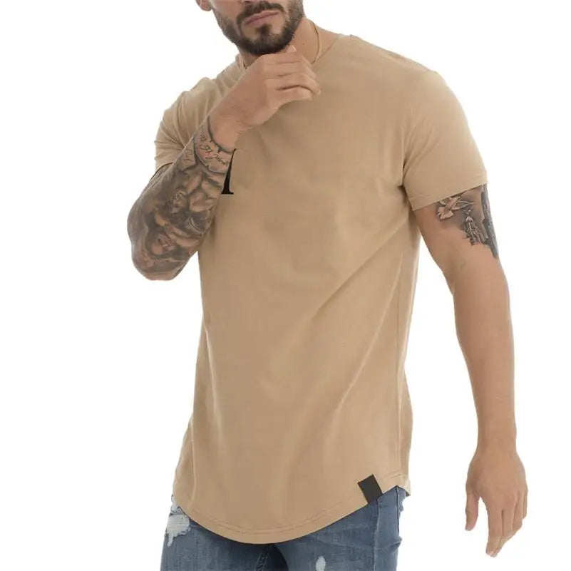 Custom Streetwear Cotton t Shirt 240 Gram Tshirt Curve Hem Blank Mens Sportswear t Shirts