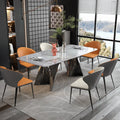 Light Luxury Modern Simple Rectangular Dining Table with Luxury Stone Plate Home Furniture for Villa Use