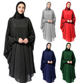 Dubai Open Casual Muslim Women Abaya for Prayer Dress Polyester Solid Color Free Size