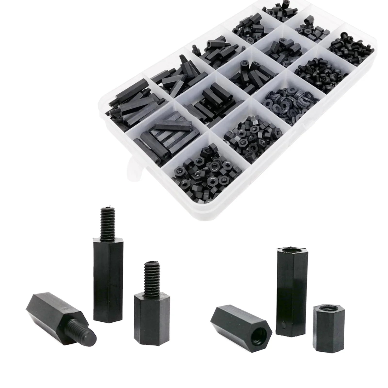M3 Male Female Black Nylon Hex Standoffs