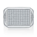 Luxury S925 Sterling Silver Ring Plated White Gold Iced Out Melee Moissanite Diamond Hip Hop Men Rings
