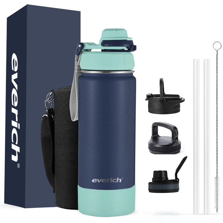 Keep Hot and Cold Double Walled 32Oz Water Bottle Stainless Steel Triple Wall Vacuum Insulated Wide Mouth Bottle with Leakproof