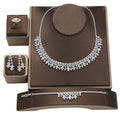 Cubic Zircon Stars Fashion Graceful Crystal Diamond Jewelry Set Necklace Flowers Earrings Bracelet Ring 4 Piece BN8757