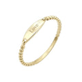 Special Design With Engraved Initial Ring New Arrivals 14k Solid Gold Rings Logo Customized 14k Real Gold Ring for Women  Au 585