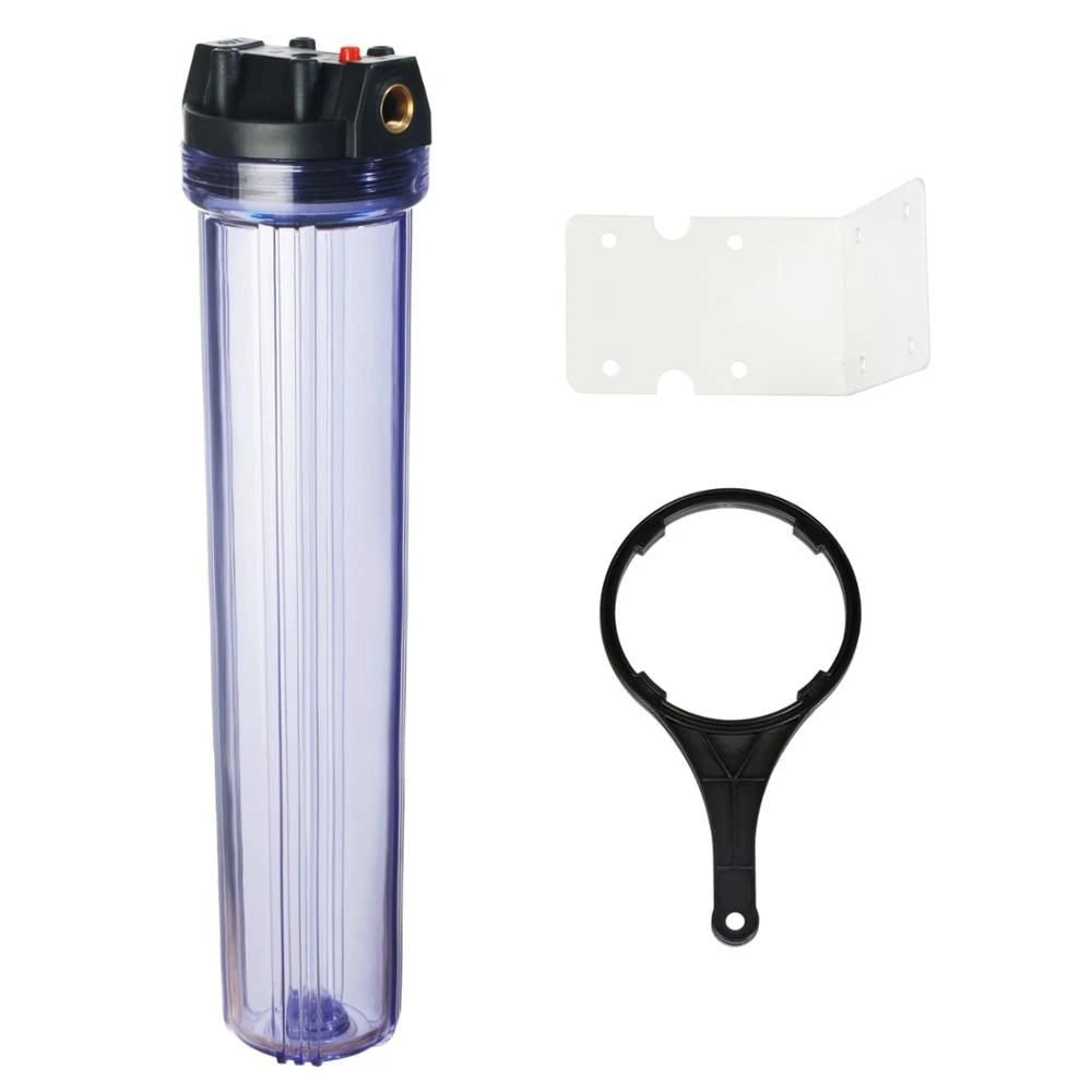 China Refillable Plastic Polypropylene Polyester Slim Water Filter Housing 20 Inch 20 Water Filter Housing