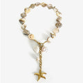 Boho Beach Style Natural Shell Necklace Durable Waterproof Stainless Steel 18K Gold Plated Starfish Pendant Necklace for Women