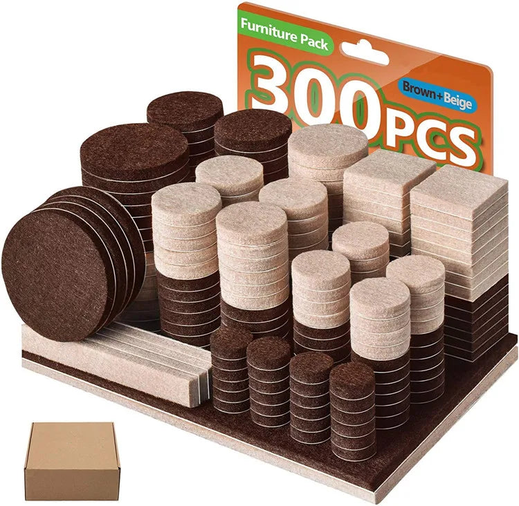 300pieces Hardwood Floor Protector Felt Pad Self Adhesive Furniture Felt Pad for Furniture Feet Chair Leg