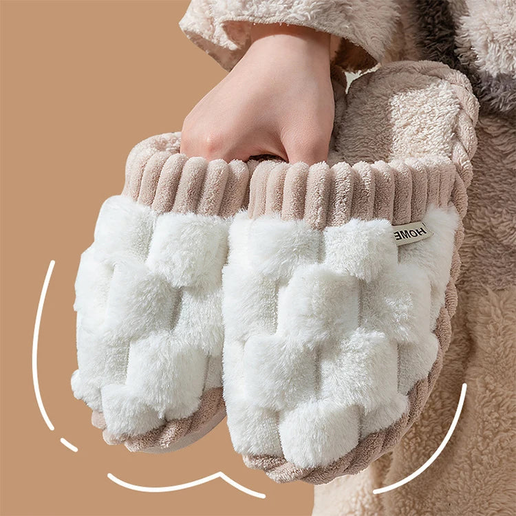 2022 New Autumn Winter Soft Cozy Warm Plush Fuzzy Indoor Non-slip Furry Slippers for Women
