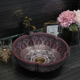 Public Rose Gold Round Ceramic Sink Art