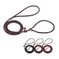 Slide Rolled Genuine Raw Real Leather Slip Training Walking Dog Traction Rope Show Collar Leash P Chain Lead