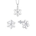 Party Gifts Gold Silver Color Zircon Snowflake Necklace Earrings Wedding Christmas 925 Sterling Silver Luxury Fashion Jewelry