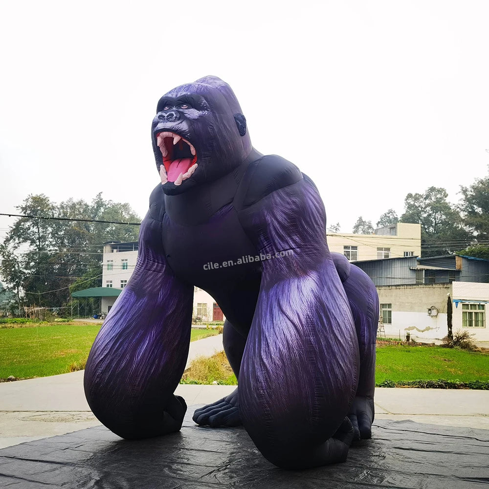 Customization Weather Resistant Durable Giant Inflatable Black Gorilla for Outdoor Party Event Decoration