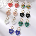 Hot Selling Hollow Design Colorful Handmade Beaded Earrings Boho Style Sweet Heart Earrings for Women