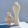 Ribbed Vase Candle Mold Aesthetic Silicone Mould Geometric Abstract Decorative Striped Soy Wax Mold