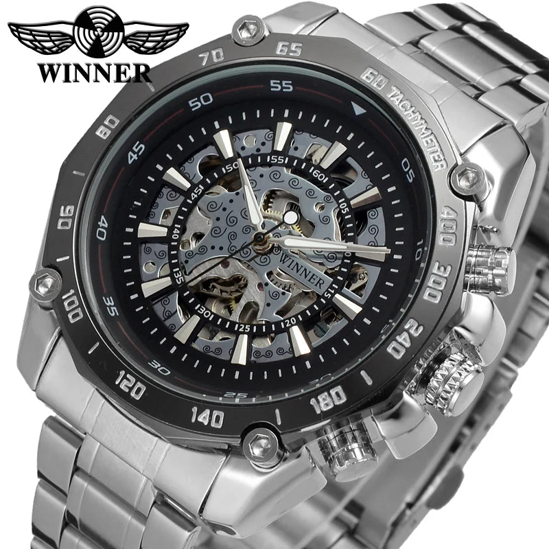 Wrist Watches T-WINNER Luxury Men Case Luxury Fashion Automatic Stainless Steel Business OEM Watches