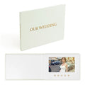 DIY  Custom  GOLD FOIL 7inch 4GB hd Ips Linen-bound Wedding Lcd Screen Wedding Video Book