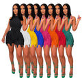 Liu Ming New Fashion Style Summer Women s Casual Sleeveless Jumpsuit Tassel Shorts Two Piece Set