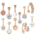 14G Stainless Steel Cute Wedding Engagement Belly Button Rings for Women Navel Barbell Body Jewelry with CROWN Shape