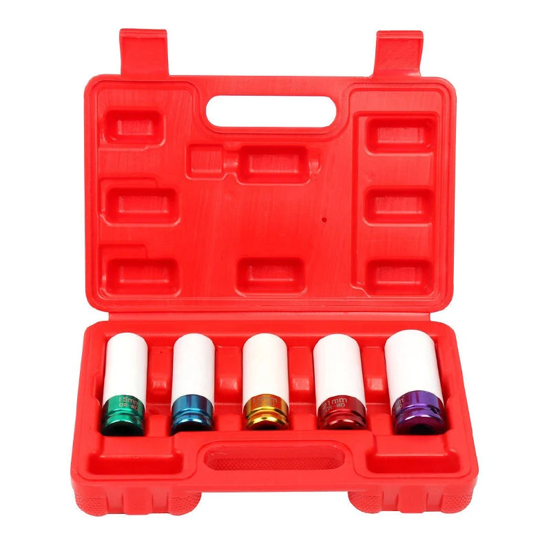 5pc 1/2" Dr. Thin Wall Deep Wheel Protector Impact Socket Set