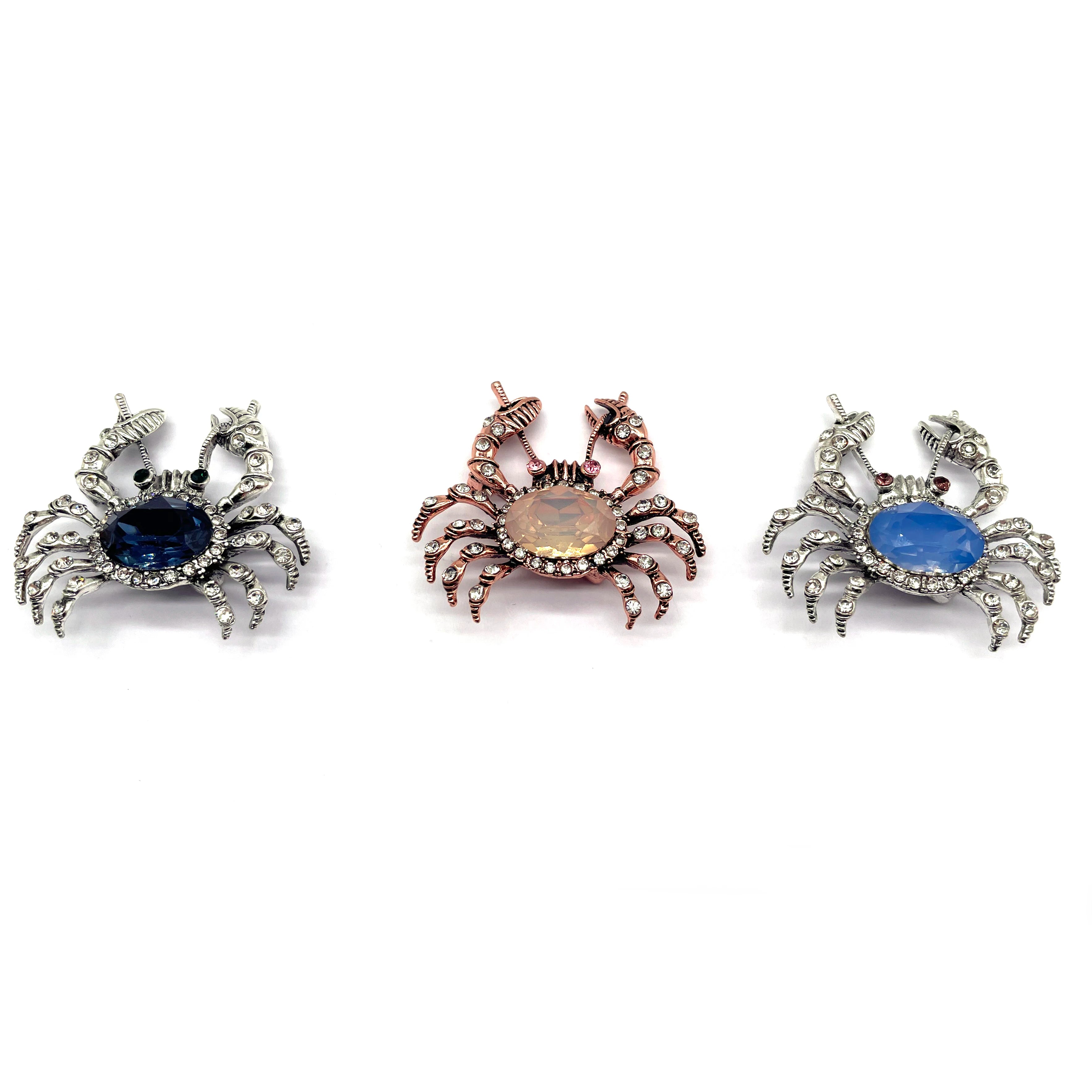 Fashionable Crab Animal Brooch Pin Lovely Rhinestone Crystal for Children for Gifts Weddings Engagements Mainly Made Alloy